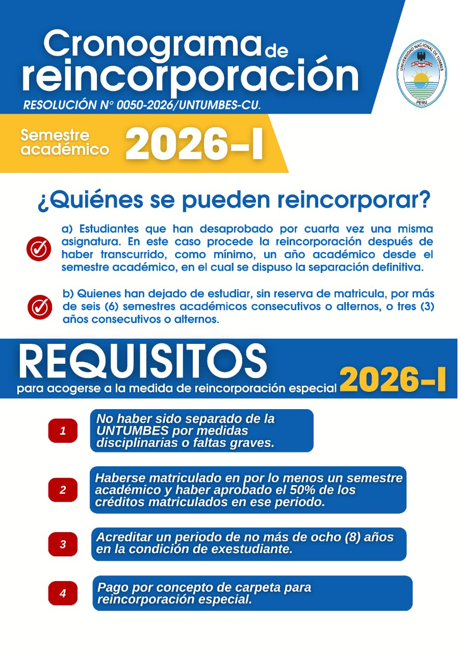 Cronograma de Reincorporación de Estudios 2026-I